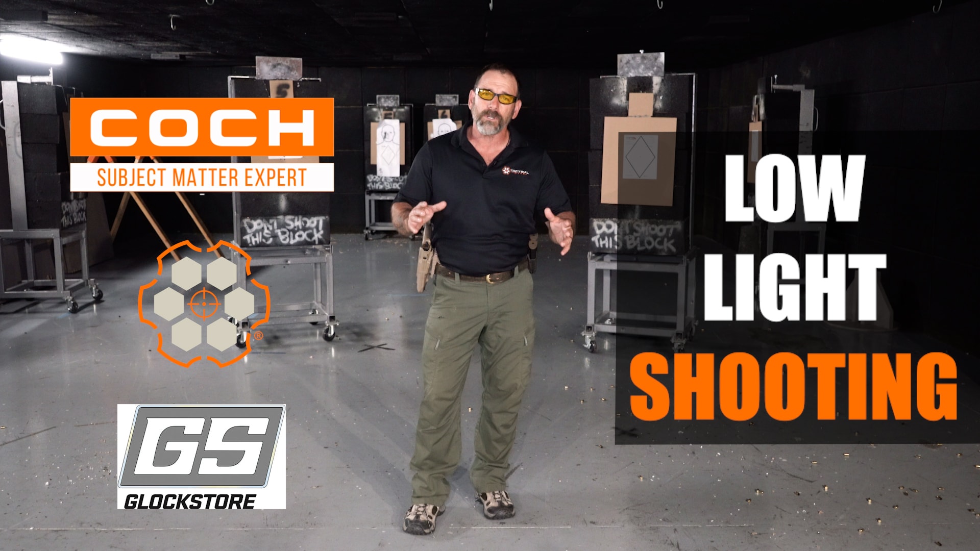 Retired Navy SEAL Coch demonstrates low light shooting.