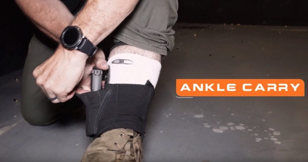 Gun in an ankle holster 