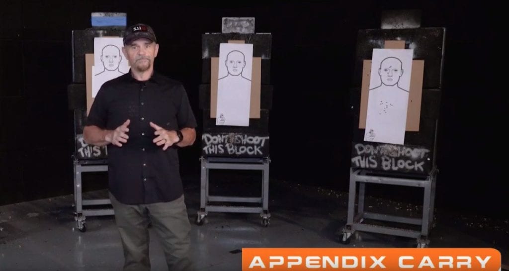 Bill Desey about to explain the appendix carry position