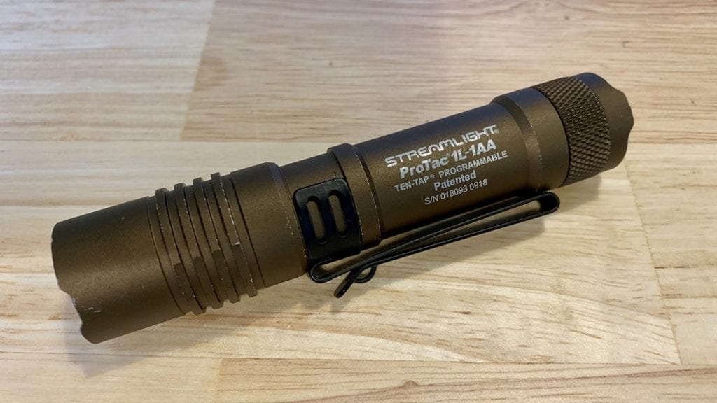 One of the top everyday carry tactical flashlights, the Streamlight ProTac 1L-1AA